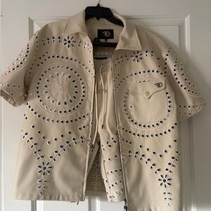 CASHAY VEGAN LEATHER ZIP-UP Set -Oat